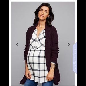 Drape Front Maternity Sweater in Burgundy Mari